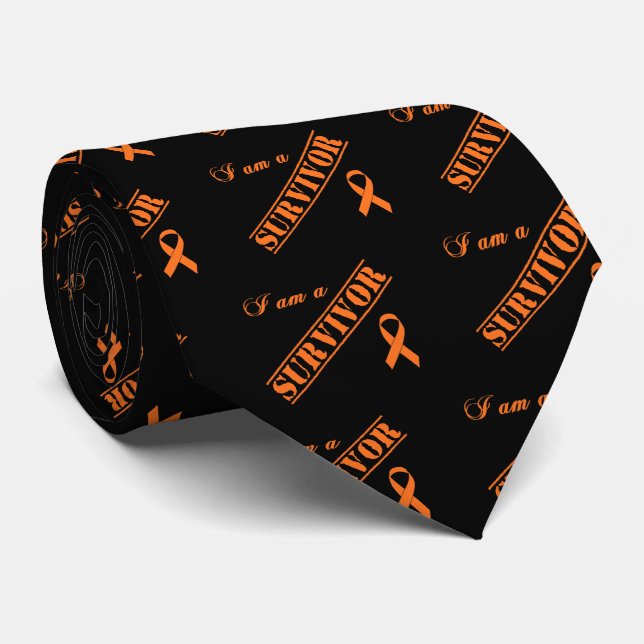 Ich bin ein Überlebender - orange Band Krawatte (Gerollt)