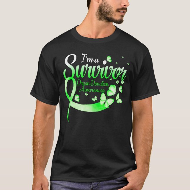 Ich bin ein Überlebender Organspende Butterfly T-Shirt (Vorderseite)