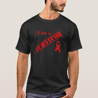 Ich bin ein Überlebender - roter Band AIDS u. HIV T-Shirt