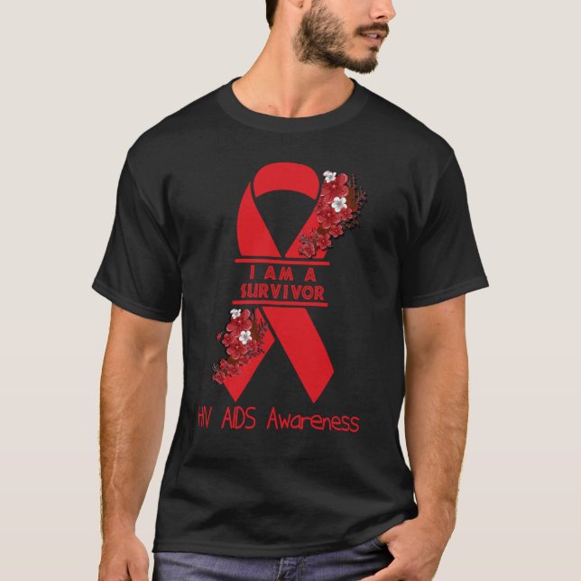 Ich bin ein Überlebender von HIV-Aids-Bewusstsein T-Shirt (Vorderseite)