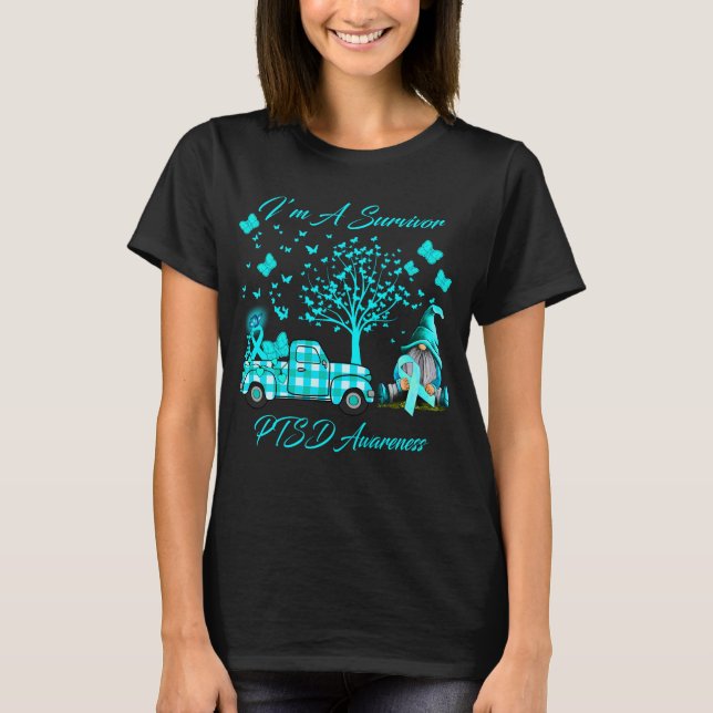 Ich bin ein überlebendes PTSD-Bewusstsein T-Shirt (Vorderseite)