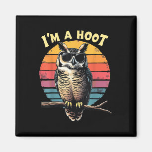 Ich bin ein Uhu Sarcastic Saying Eule Vogel Retro Magnet