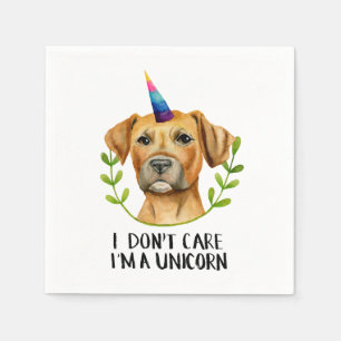 ICH BIN EIN UNICORN   Funny Pit Bull Terrier Dog Serviette