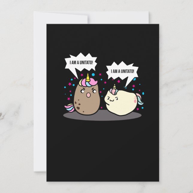 Ich bin ein Unitato Unicorn Potato Funny Gemüse Po Einladung (Vorderseite)