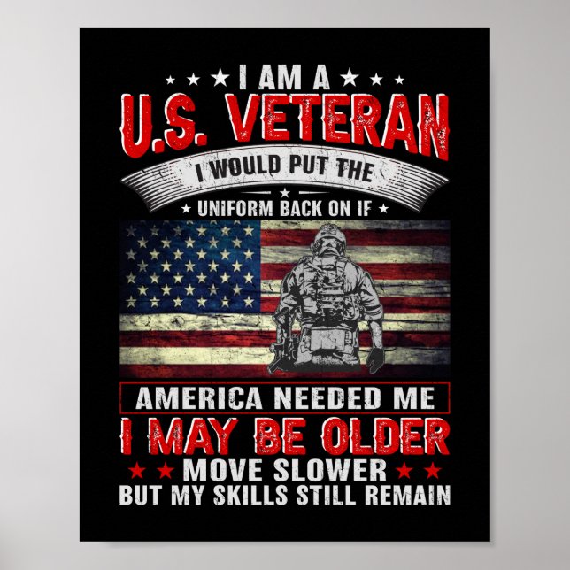 Ich bin ein US-Veteran, der immer wieder auf ameri Poster (Vorne)