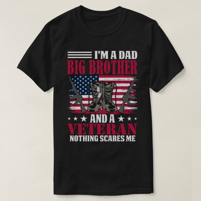 Ich bin ein Vater, ein großer BRUDER und ein Veter T-Shirt (Design vorne)