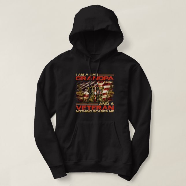 Ich bin ein Vater Großvater und ein Veteran, nicht Hoodie (Design vorne)