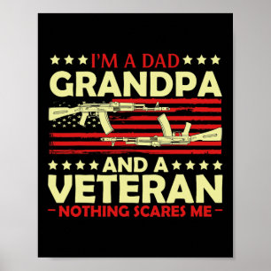 Ich bin ein Vater Großvater und Veteran nichts mac Poster