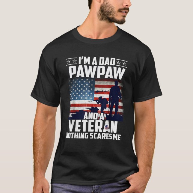 Ich bin ein Vater Pawpaw und ein Veteran Nichts kü T-Shirt (Vorderseite)