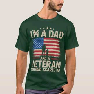 Ich bin ein Vater und Veteran Vatertag Papa Militä T-Shirt