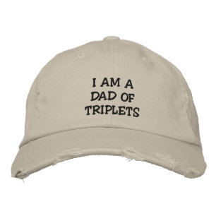 "ICH BIN EIN VATER VON TRIPLETS", DER HAT DES MANN BESTICKTE BASEBALLKAPPE