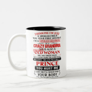 Ich bin ein verdorbener Enkel einer verrückten Gr Zweifarbige Tasse
