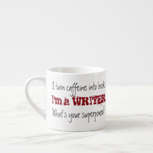 Ich bin ein Verfasser. Supermacht-Zwei rote Espressotasse