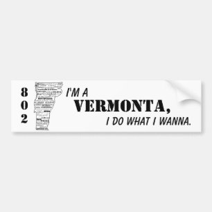"Ich bin ein Vermonta, ich tue, was ich" zum Autoaufkleber