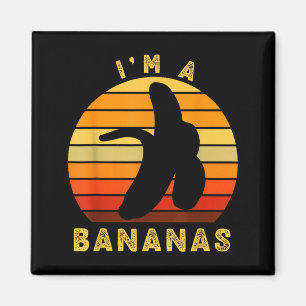 Ich bin ein verrücktes lustiges Retro-Vintage-Bana Magnet