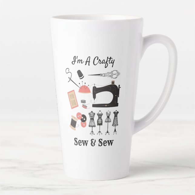 Ich bin ein verrücktes nähen & nähen lustiges Vint Milchtasse (Rechts)