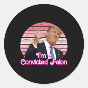 Ich bin ein verurteilter Straftäter Trump Vintage- Runder Aufkleber