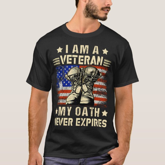 Ich bin ein Veteran mein Tod nie vergeht Veteran T T-Shirt (Vorderseite)