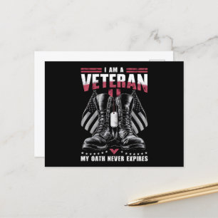 Ich bin ein Veteran, mein Tod vergeht nie den Vete Postkarte