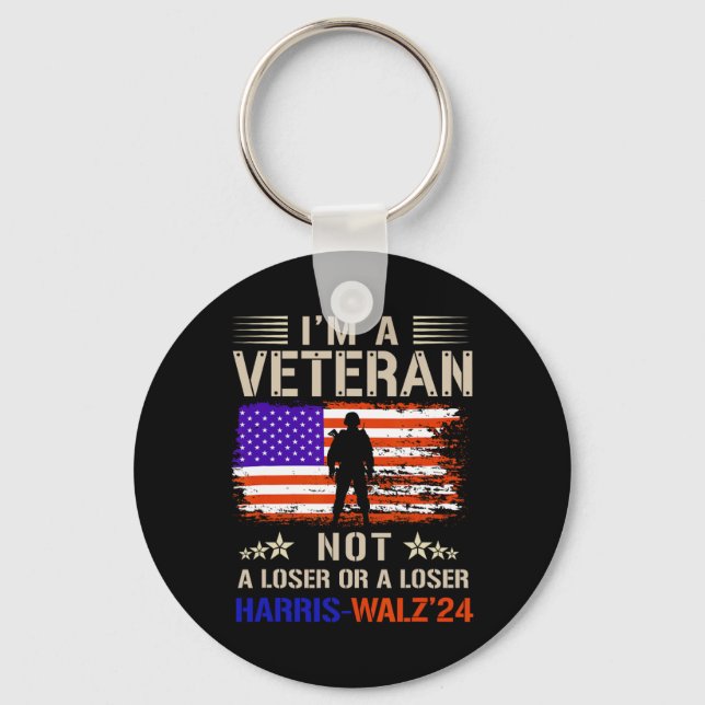 Ich bin ein Veteran und kein sucker oder lockerer  Schlüsselanhänger (Vorderseite)
