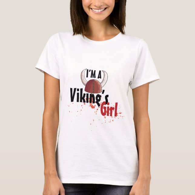 Ich bin ein Vikings Mädchen T-Shirt (Vorderseite)