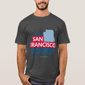 Ich bin ein Wähler aus San Francisco roter und bla T-Shirt