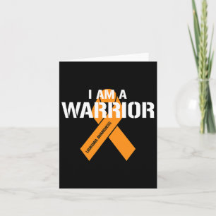 Ich bin ein Warrior Orange Ribbon Leukämie Bewusst Karte