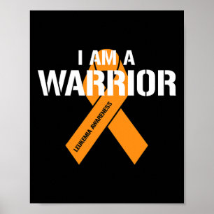 Ich bin ein Warrior Orange Ribbon Leukämie Bewusst Poster