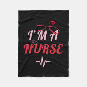 Ich bin ein weibliches Krankenpfleger-Shirt Fleecedecke