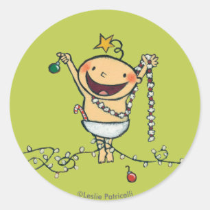 Ich bin ein Weihnachtsbaum! Runder Aufkleber