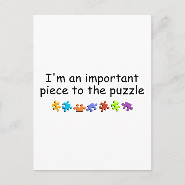 Ich bin ein wichtiger Teil des Puzzles Postkarte (Vorderseite)