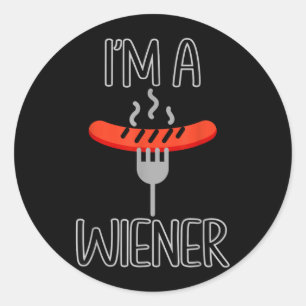 Ich bin ein Wiener Lustiger Hot Dog BBQ Pun Runder Aufkleber