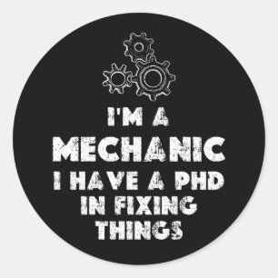 Ich bin ein witziges Mechaniker Runder Aufkleber