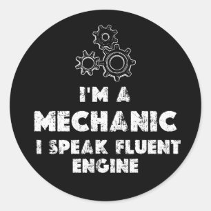 Ich bin ein witziges Mechaniker Runder Aufkleber