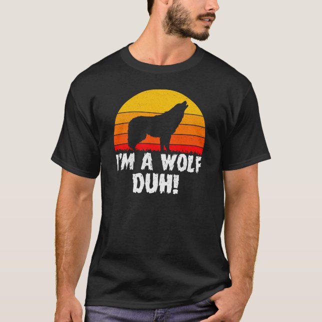 Ich bin ein Wolf Duh Funny Easy Halloween-Kostüm T-Shirt (Vorderseite)