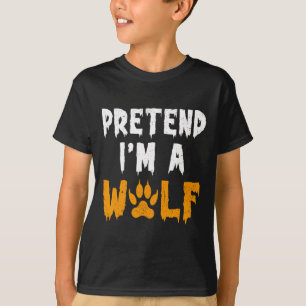 Ich bin ein Wolf Funny Lazy Halloween-Kostüm T-Shirt