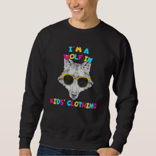 Ich bin ein Wolf in Kinderkleidung Bunter Text Sweatshirt