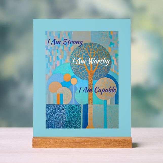 Ich bin ein Worthy-Acrylic-Zeichen Acrylschild (Neutral)