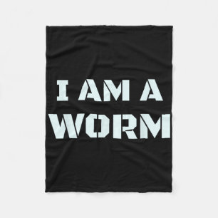 Ich bin ein Wurm in einfachem Kostüm leicht lustig Fleecedecke