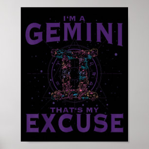 Ich bin ein Zodiac-Zodiac-Zeichen Grafik Twins Hor Poster