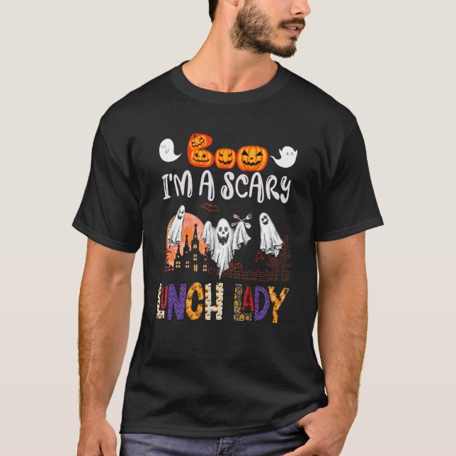 Ich bin eine Beängstigende Lunch Lady Halloween Mi T-Shirt (Vorderseite)