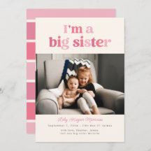 Ich bin eine Big Sister (rosa) Flat Announcement C