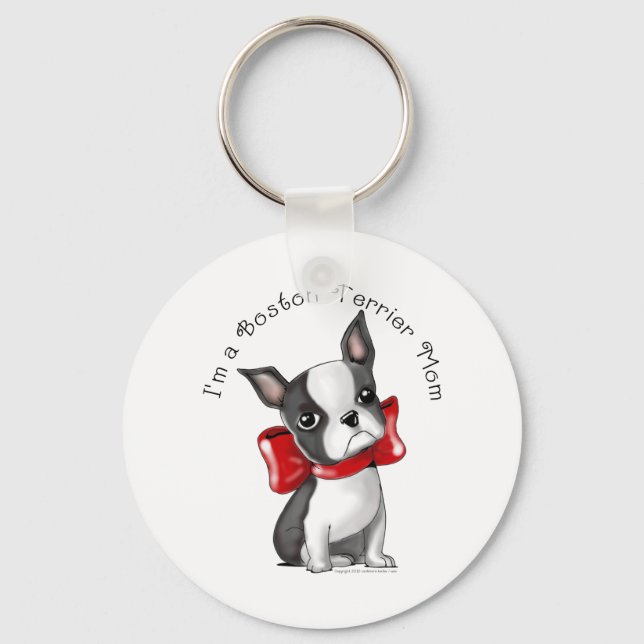 *Ich bin eine Boston Terrier Mama* Adorable Dog Schlüsselanhänger (Vorderseite)