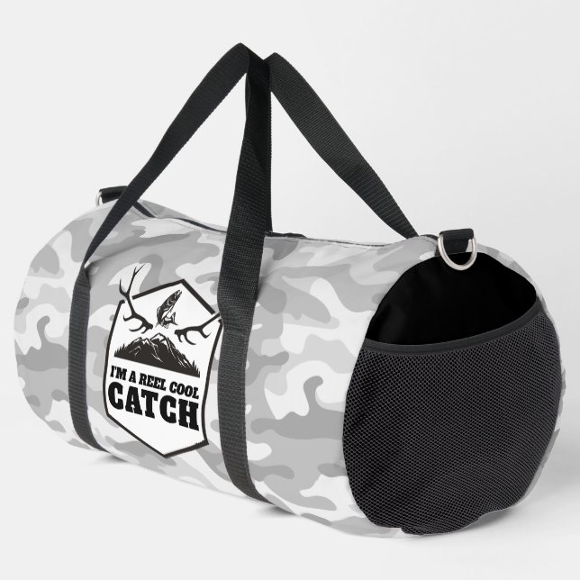 Ich bin eine Coole Catch-Graue-Camouflage Duffle Bag (Rechte Ecke)