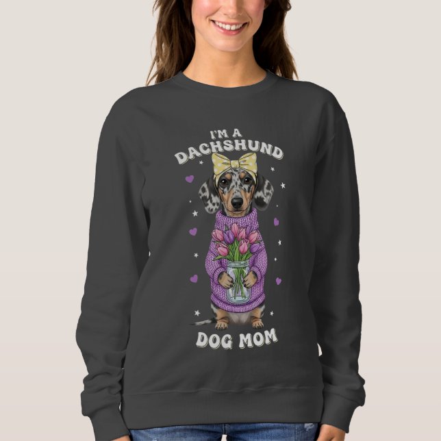 Ich bin eine Dachshund-Mama - Lila Pullover  (Vorderseite)