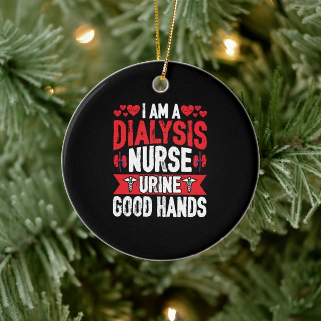 Ich bin eine Dialyse Nurse Harn Gute Hand - Urolog Keramik Ornament (Baum)