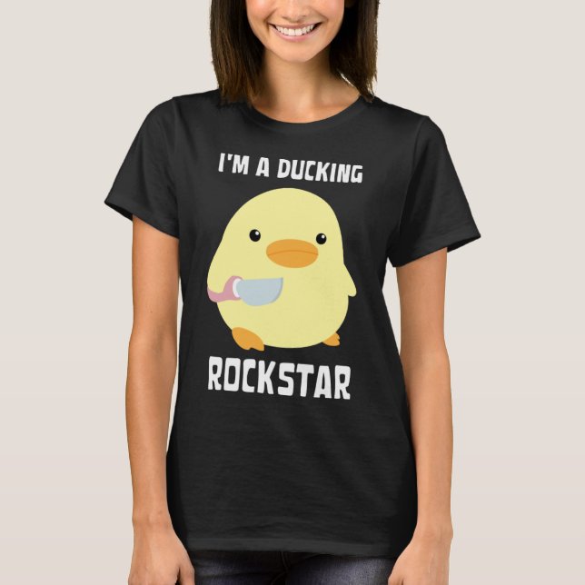 Ich bin eine Duckstar-Duck mit Knife-Meme T-Shirt (Vorderseite)