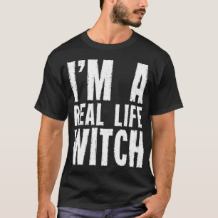 Ich bin eine echte Hexe Besen Hexerei Hexen Hexer T-Shirt