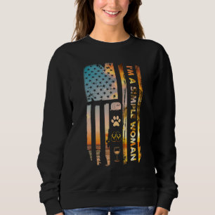 Ich bin eine einfache Frau Camping Wein Flip Flops Sweatshirt