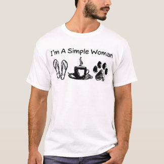 Ich bin eine einfache Frau Flip Flops Kaffee Hunde T-Shirt